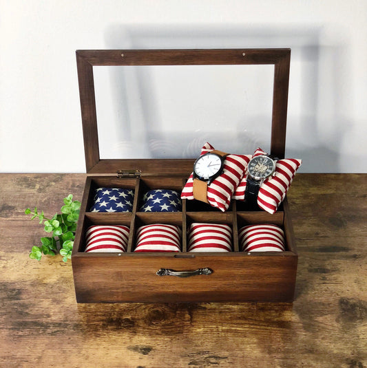8 Compartment Watch Box