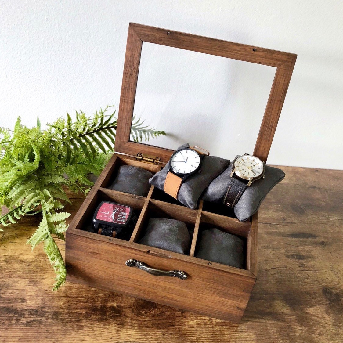 6 Compartment Watch Box Dunn Rustic