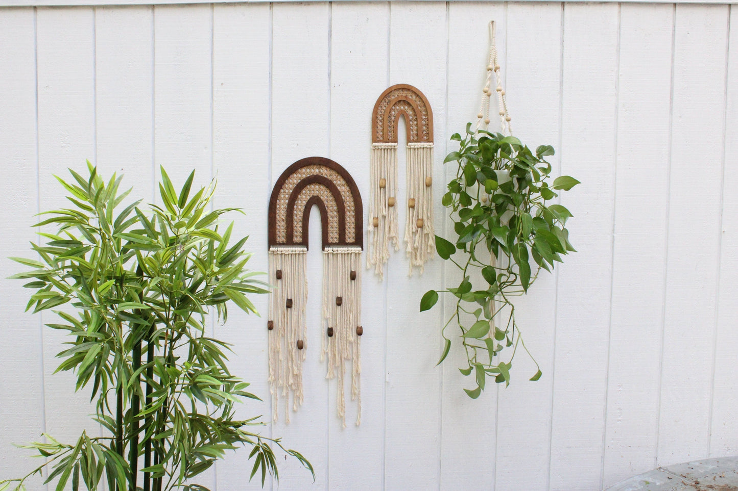 Rattan Rainbow Wall Hanging
