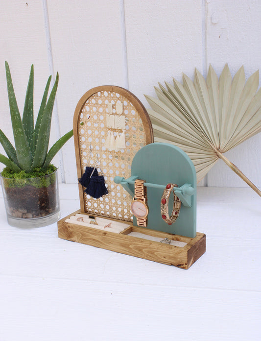 Rattan Jewelry Organizer - Cane Arch Jewelry Organizer - Boho Jewelry Organizer - Earring Storage - Bracelet Storage - Gift For Her