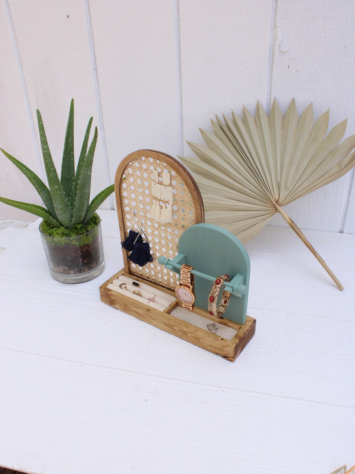 Rattan Jewelry Organizer - Cane Arch Jewelry Organizer - Boho Jewelry Organizer - Earring Storage - Bracelet Storage - Gift For Her