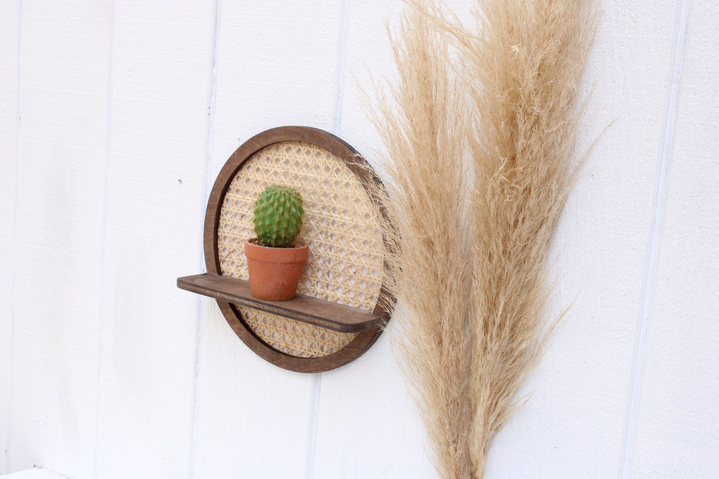 Rattan Shelf - Cane Wall shelf - Circle Shelf - Boho Rattan - Rattan Home Decor - Cane Home Decor