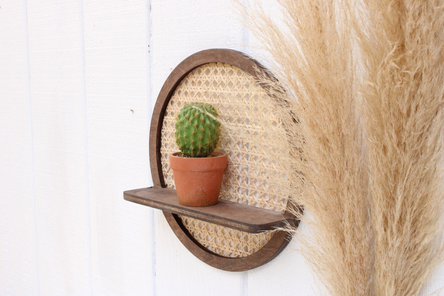 Rattan Shelf - Cane Wall shelf - Circle Shelf - Boho Rattan - Rattan Home Decor - Cane Home Decor