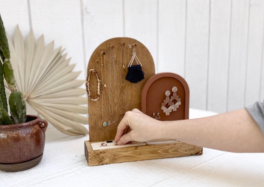 Boho Jewelry Organizer - Arch Jewelry Storage- Boho Jewelry Organizer - Earring Storage - Necklace Storage - Gift For Her