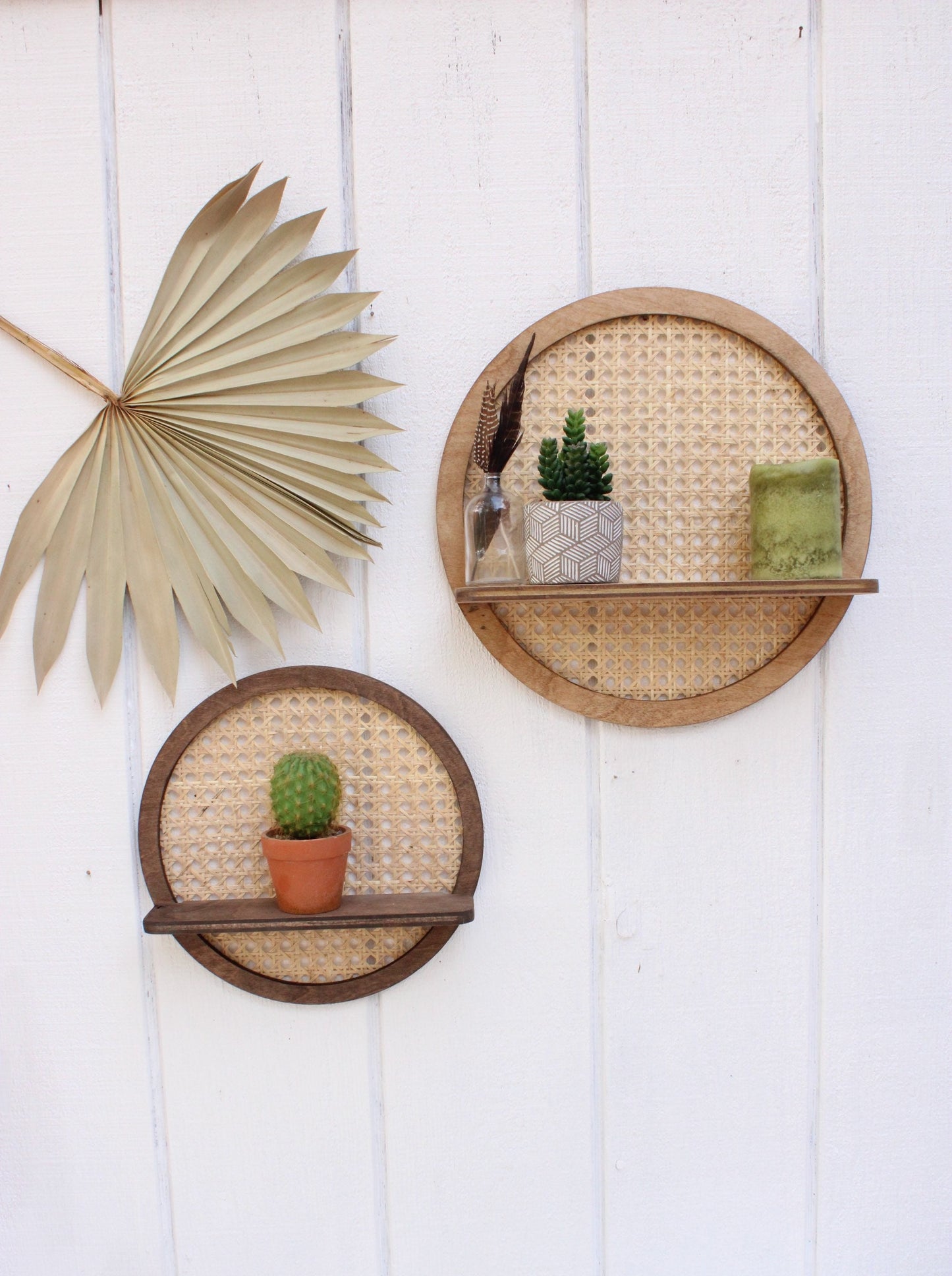 Rattan Shelf - Cane Wall shelf - Circle Shelf - Boho Rattan - Rattan Home Decor - Cane Home Decor