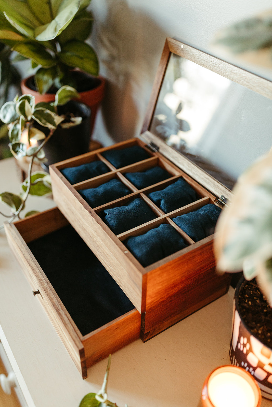 Personalised wooden watch box best sale