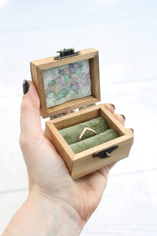 Custom Printed Map Ring Box