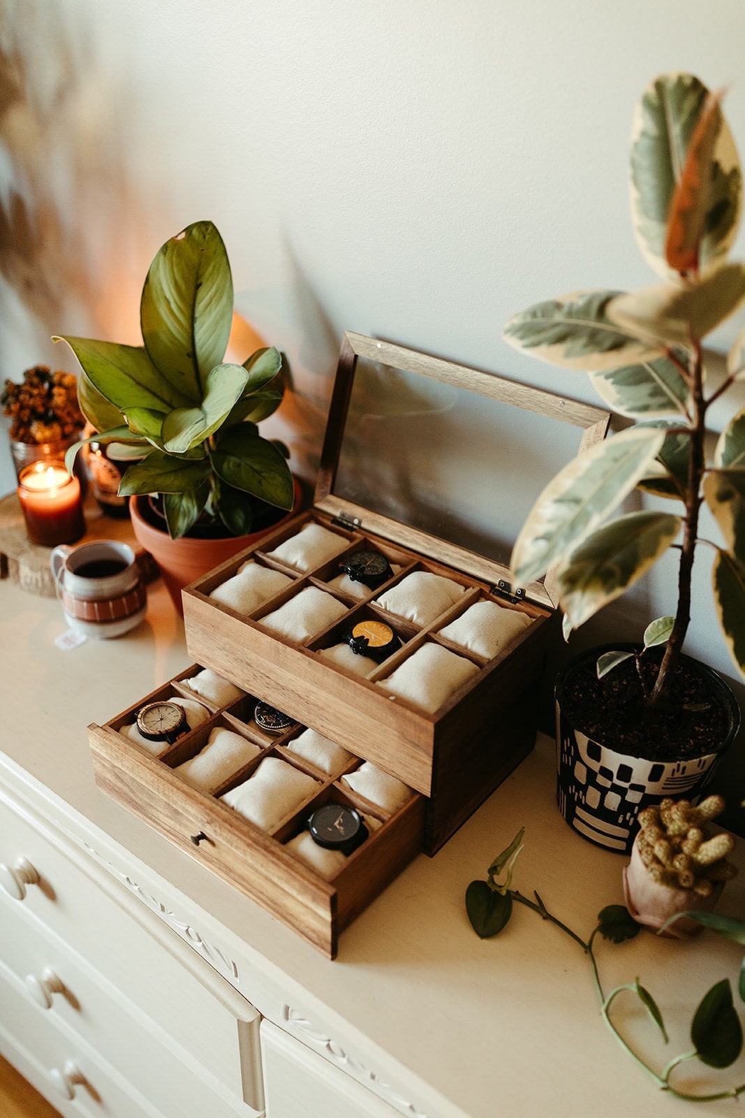 Jewelry box discount with watch storage